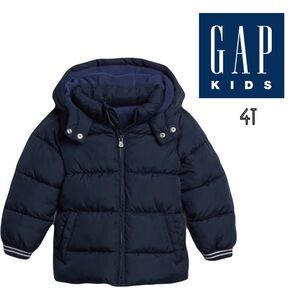 Baby Gap toddler hooded puffer jacket Navy blue 4T